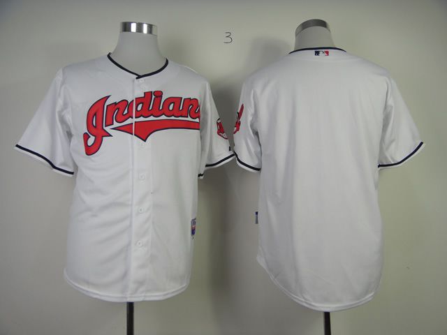 Men Cleveland Indians Blank White MLB Jerseys->youth mlb jersey->Youth Jersey